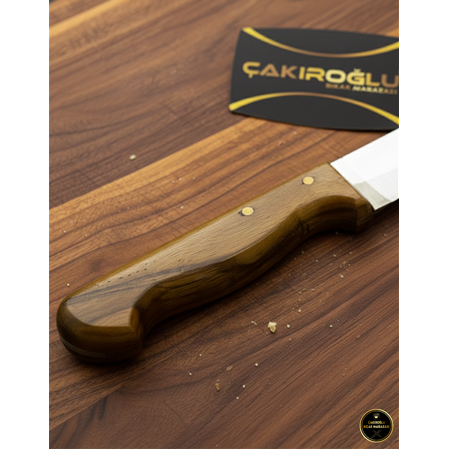 El Yapımı Yerli Üretim Türköz Serisi Kök Ceviz Kabzeli Deri Yüzme Bıçağı Ckr603-02