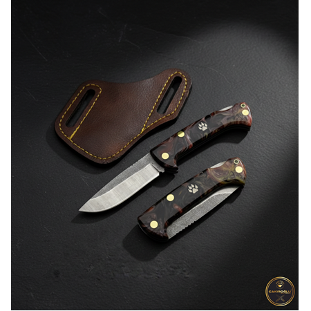 EL YAPIMI KİLİT MEKANİZMALI N690 BÖHLER EPOKSİ KABZELİ GÖKTÜRK SERİSİ AV KAMP ÇAKISI KOD:GÖKTÜRK-16