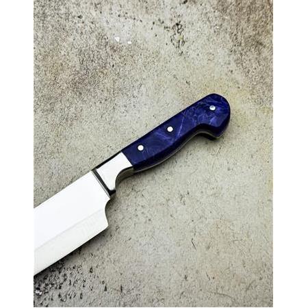 EL YAPIMI SINIRLI ÖZEL ÜRETİM EPOKSİ KABZELİ PROFESYONEL SANTOKU ŞEF AŞÇI BIÇAĞI KOD:CKR555-02