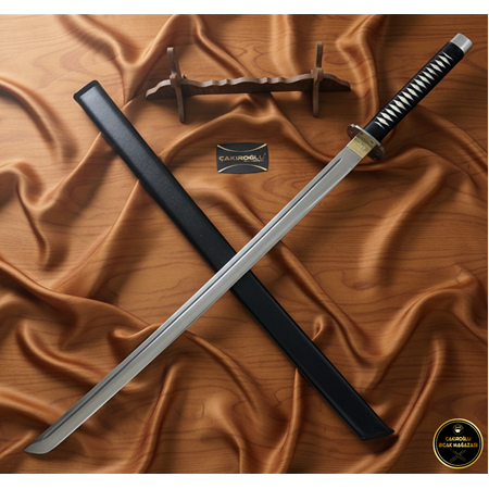 100 Cm El Yapımı Orijinal Üst Düzey Özel Üretim Deri Kın’lı Katana Ckr455-12