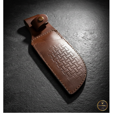 El Yapımı Taba Kahverengi 2 Boy Seçenekli Almazan Bıçak Kılıfı Klf20