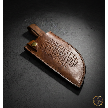 El Yapımı Taba Kahverengi 2 Boy Seçenekli Almazan Bıçak Kılıfı Klf20