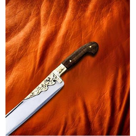 EL YAPIMI YERLİ ÜRETİM KÖK CEVİZ KABZELİ 80 CM PASTA KILICI KOD:CKR167