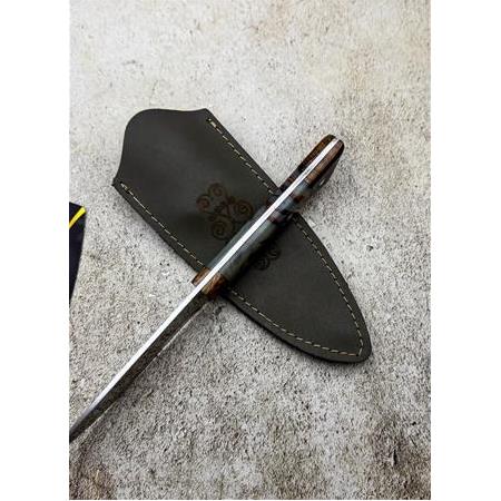 EL YAPIMI YERLİ ÜRETİM BUZ SERİSİ EPOKSİ HİBRİT KABZELİ BUSHCRAFT AVCI AV KAMP BIÇAĞI KOD:0940-02