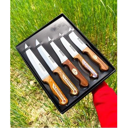 EL YAPIMI YERLİ ÜRETİM TÜRKÖZ 5’Lİ PROFESYONEL YENİ NESİL YENİ SERİ KURBAN BIÇAK SETİ KOD:CKR603