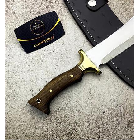 EL YAPIMI YERLİ ÜRETİM PİRİNÇ BALÇAKLI ABBAS MODEL SALLAMA PALA KAMP BIÇAĞI KOD:CKR504