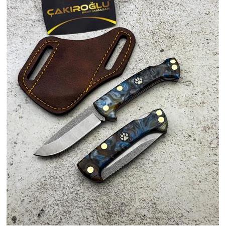 EL YAPIMI N690 BÖHLER ÇELİK KİLİT MEKANİZMALI GÖKTÜRK SERİSİ AVCI AV KAMP ÇAKISI GÖKTÜRK-05