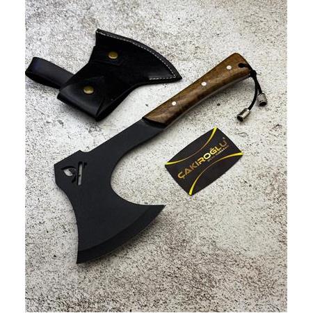 EL YAPIMI YERLİ ÜRETİM DÖVME KARBON ÇELİK AVCI AV KAMP BALTASI KOD:CKR781