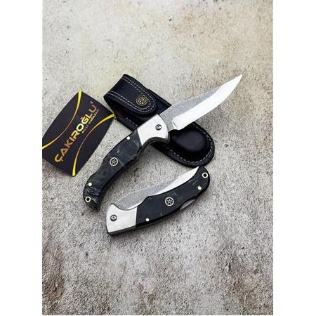 EL YAPIMI N690 BÖHLER ÇELİK EPOKSİ KABZE SIRTTAN KİLİT MEKANİZMALI AVCI AV KAMP ÇAKISI KOD:CKR568-02