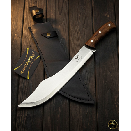 EL YAPIMI 4116 PASLANMAZ ÇELİK GEYİK MOTİFLİ ABBAS, SALLAMA PALA KOD:CKR22-03