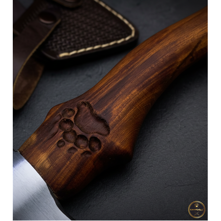 EL YAPIMI YERLİ ÖZEL ÜRETİM PATİ DAMGALI KABZELİ DÖVME ÇELİK AVCI AV KAMP BALTASI KOD:CKR305