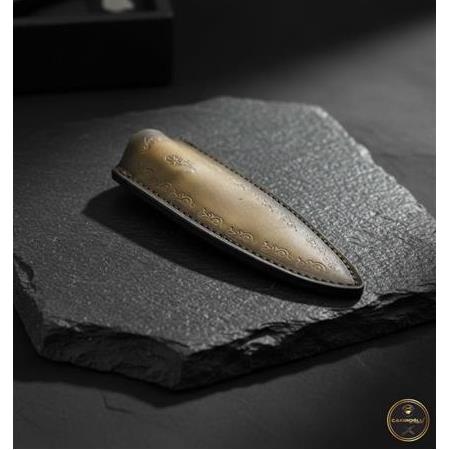 El Yapımı ve El Dikimi Taba Kahverengi Bushcraft Kılıfı Klf24