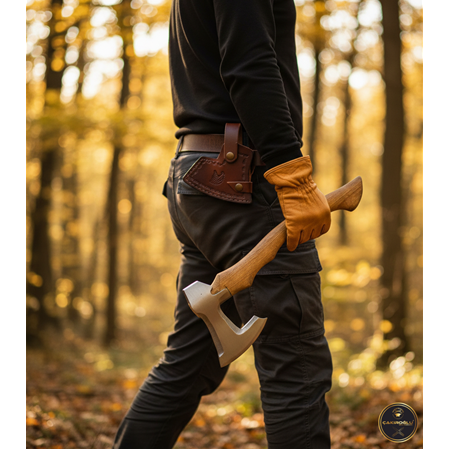 EL YAPIMI YERLİ ÖZEL ÜRETİM DÖVME ÇELİK AVCI AV KAMP BALTASI KOD:0937