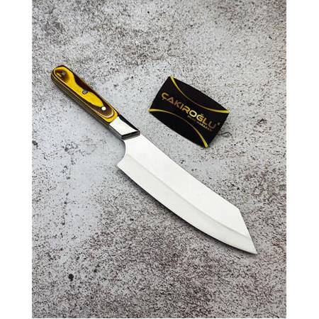 EL YAPIMI YERLİ ÜRETİM İŞLEMELİ VERZALİT KABZELİ SANTOKU PROFESYONEL ŞEF AŞÇI BIÇAĞI KOD:CKR372/07