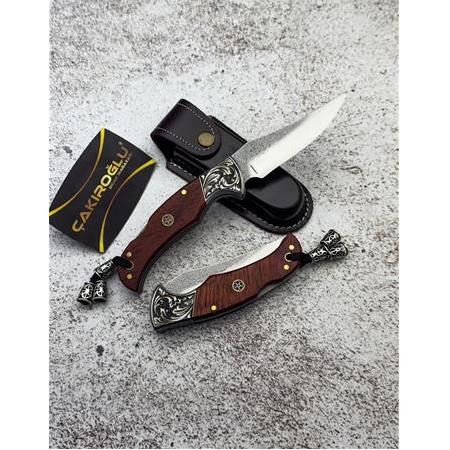 EL YAPIMI N690 BÖHLER ÇELİK GRAVÜR ÖNLÜKLÜ VE KİLİT MEKANİZMALI AVCI AV KAMP ÇAKISI KOD:CKR568-10