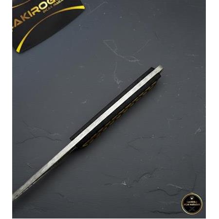 El Yapımı Sıradışı Tamamen Özel Üretim N690 Böhler Deri Kabze Ve Deri Kılıflı Kamp Bıçağı