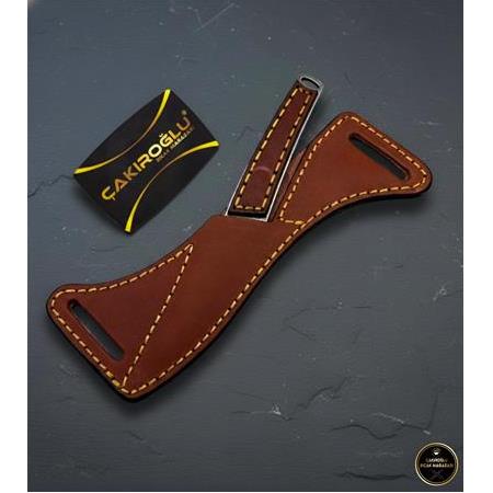 El Yapımı Sıradışı Tamamen Özel Üretim N690 Böhler Deri Kabze Ve Deri Kılıflı Kamp Bıçağı