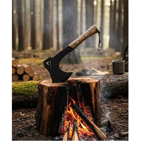 EL YAPIMI YERLİ ÜRETİM DÖVME KARBON ÇELİK AVCI AV KAMP BALTASI KOD:CKR781