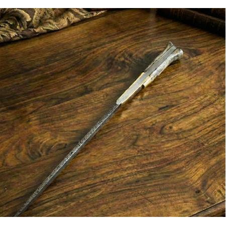 EL YAPIMI YERLİ ÜRETİM DAMASCUS ŞAM ÇELİĞİ BOYNUZ (KEMİK) KABZELİ MİNYATÜR YATAĞAN PALASI