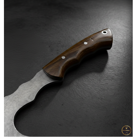 EL YAPIMI TAMAMEN YERLİ ÜRETİM PASLANMAZ ÇELİK DERİ KILIFLI AVCI AV KAMP BALTASI KOD:CKR521-02