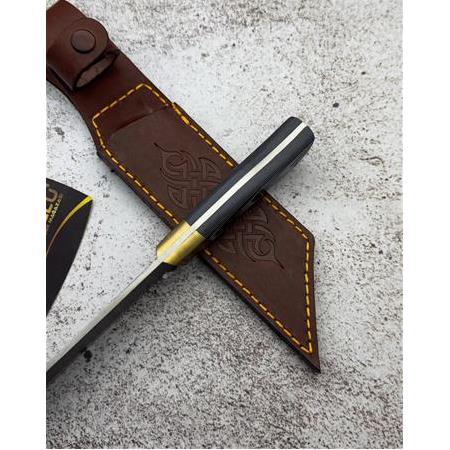 EL YAPIMI ÖZEL ÜRETİM TANTO N690 BÖHLER ÇELİK G10 KABZELİ AVCI AV KAMP BIÇAĞI KOD:CKR657-05