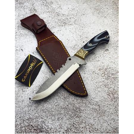 EL YAPIMI ÖZEL ÜRETİM N690 BÖHLER ÇELİK G10 KABZELİ AVCI AV KAMP BIÇAĞI KOD:CKR615-02