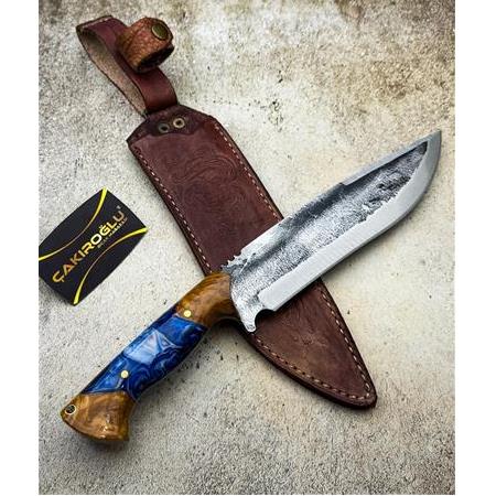 EL YAPIMI DÖVME ÇELİK EPOKSİ KABZELİ AĞIR HİZMET BIÇAĞI (SALLAMA) KOD:3027