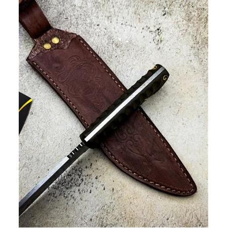 EL YAPIMI DÖVME ÇELİK ÖZEL ÜRETİM COMPACT KABZELİ AĞIR HİZMET BIÇAĞI (SALLAMA) KOD:3027-02
