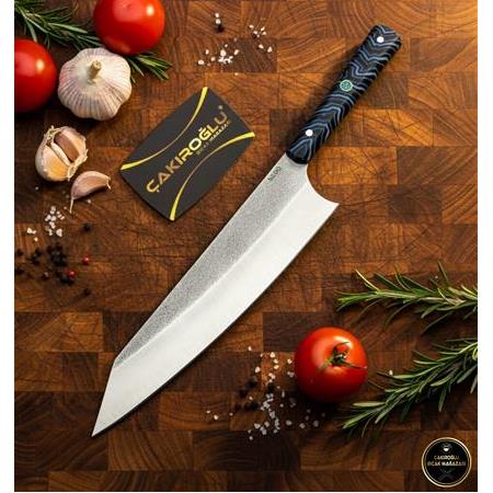 El Yapımı Yerli Üretim N690 Böhler Kiritsuke Model Cigarta Kabzeli Şef Aşçı Bıçağı Ckr796-08