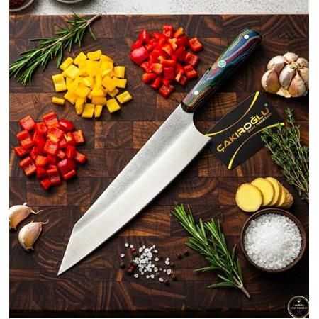 El Yapımı Yerli Üretim N690 Böhler Kiritsuke Model Cigarta Kabzeli Şef Aşçı Bıçağı Ckr796-07
