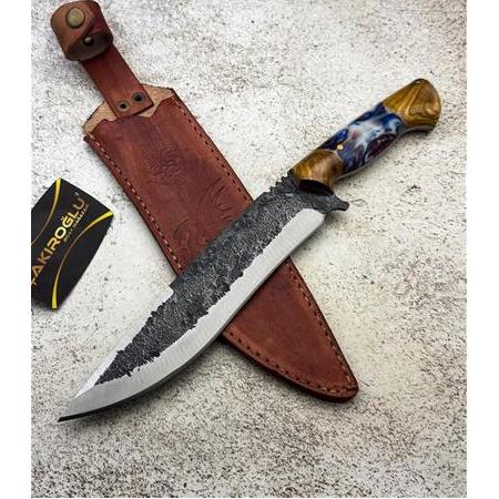 EL YAPIMI DÖVME ÇELİK EPOKSİ KABZELİ AĞIR HİZMET BIÇAĞI (SALLAMA) KOD:3027-05