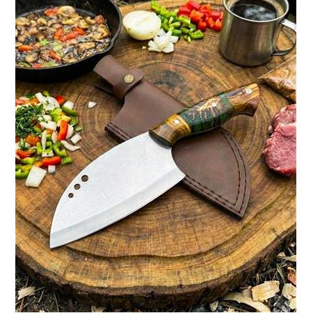 EL YAPIMI YENİ YERLİ ÜRETİM RENK SEÇENEKLİ EPOKSİ HİBRİT KABZELİ ALMAZAN ŞEF AŞÇI BIÇAĞI KOD:CKR827