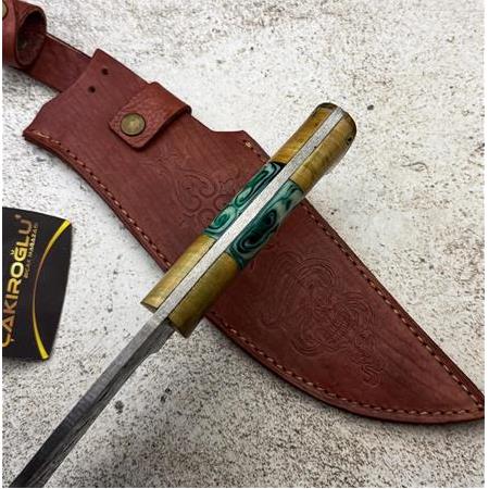 EL YAPIMI ÖZEL ÜRETİM EPOKSİ HİBRİT KABZELİ AĞIR HİZMET SALLAMA AV KAMP BIÇAĞI KOD:CKR330-03