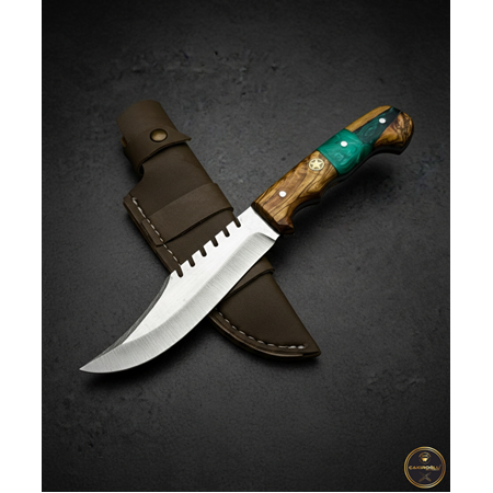 EL YAPIMI YERLİ ÜRETİM EPOKSİ HİBRİT KABZELİ KASATURA AVCI AV KAMP BIÇAĞI KOD:CKR651