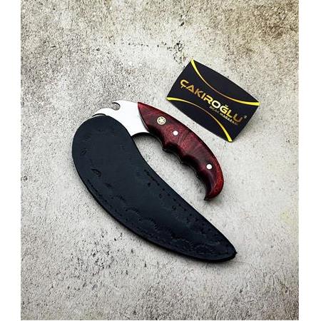 EL YAPIMI ÖZEL ÜRETİM EPOKSİ KEHRİBAR KABZELİ RİDDİCK BIÇAK KOD:0942-03