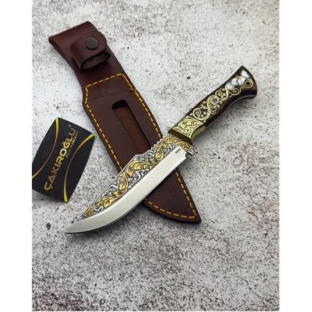 EL YAPIMI VİP ÖZEL ÜRETİM TÜRKİYEDE İLK VE TEK ÇALIŞMA 14 AYAR ALTIN İŞLEME N690 AV BIÇAĞI CKR743-02