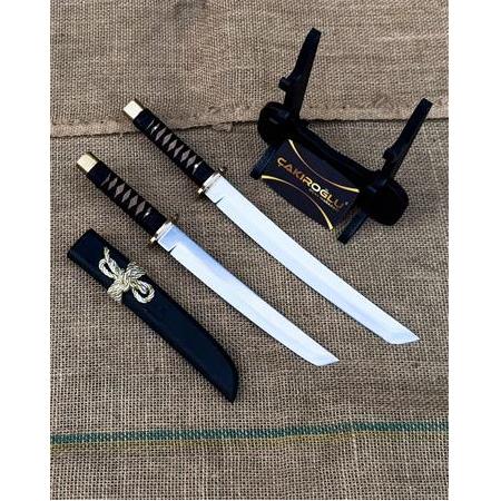 EL YAPIMI VE EL İŞÇİLİĞİ TAMAMEN ÖZEL ÜRETİM ORİJİNAL KINLI VE STANDLI 2’Lİ SET KATANA KOD:CKR455-11