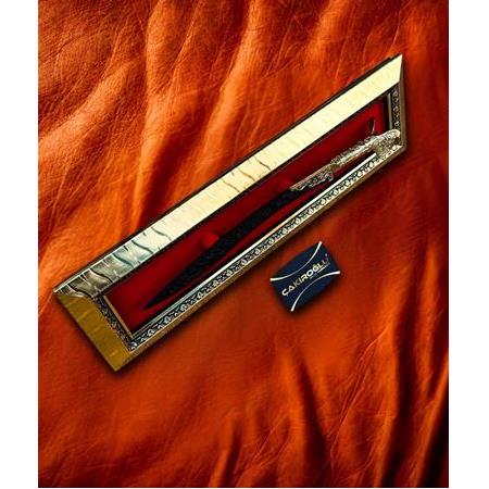 EL YAPIMI PREMİUM ÜST DÜZEY GOLD SERİSİ MIKNATISLI TABLOLU DAMASCUS ÇELİK YATAĞAN PALASI KOD:CKR653