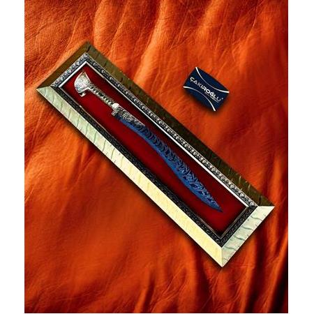 EL YAPIMI PREMİUM ÜST DÜZEY GOLD SERİSİ MIKNATISLI TABLOLU DAMASCUS ÇELİK YATAĞAN PALASI KOD:CKR653