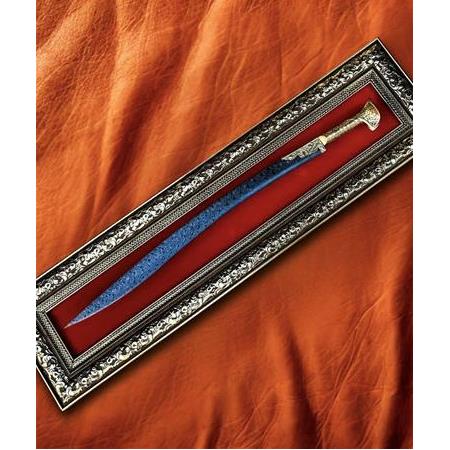 EL YAPIMI PREMİUM ÜST DÜZEY GOLD SERİSİ TABLOLU DAMASCUS ÇELİK BÜYÜK YATAĞAN PALASI KOD:CKR653-02