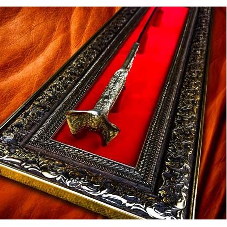 EL YAPIMI PREMİUM ÜST DÜZEY GOLD SERİSİ TABLOLU DAMASCUS ÇELİK BÜYÜK YATAĞAN PALASI KOD:CKR653-02