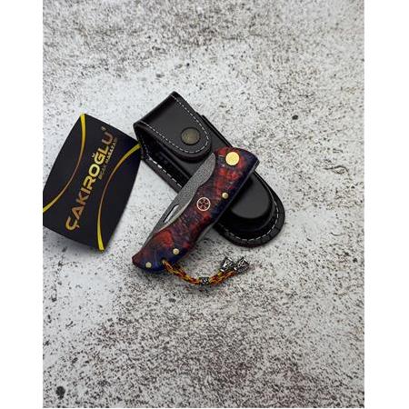 EL YAPIMI KÜÇÜK BOY N690 BÖHLER ÇELİK STABİLİZE KABZELİ KİLİT MEKANİZMALI AV KAMP ÇAKISI KOD:0850/27