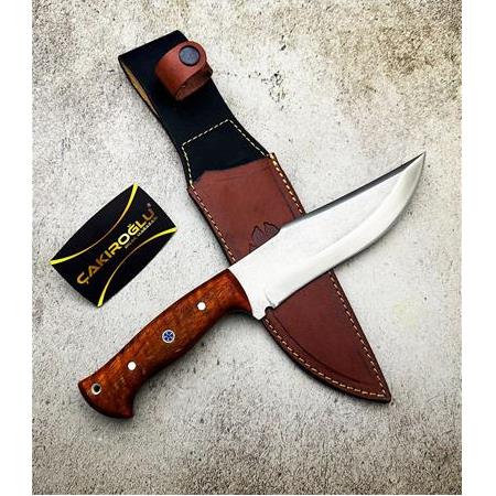 EL YAPIMI YERLİ ÖZEL ÜRETİM N690 BÖHLER ÇELİK STABİLİZE MANGO KABZELİ AVCI AV KAMP BIÇAĞI KOD:CKR594