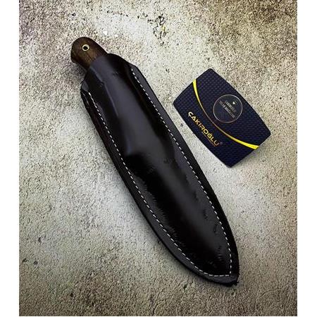 EL YAPIMI YERLİ ÜRETİM GEYİK MOTİFLİ BUSHCRAFT AVCI AV KAMP BIÇAĞI KOD:CKR0721