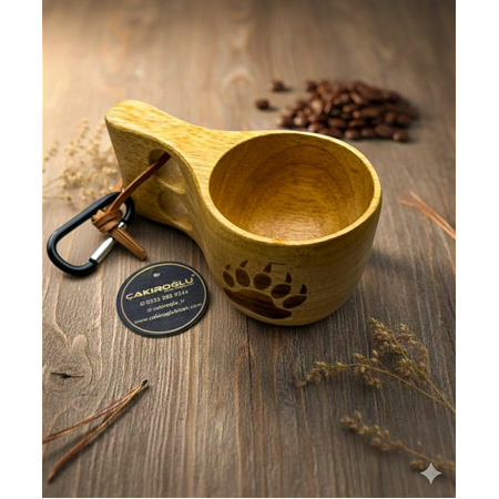 KAMPLARIN VAZGEÇİLMEZ PARÇASI, PATİ FİGÜRLÜ AHŞAP KUKSA BARDAK KOD:CKR718