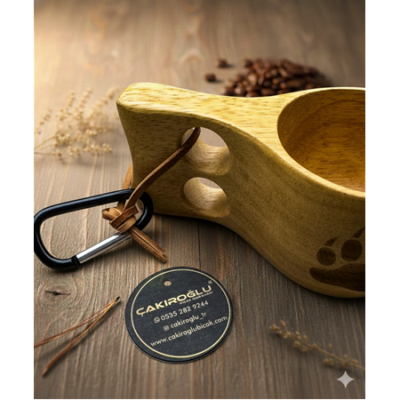 KAMPLARIN VAZGEÇİLMEZ PARÇASI, PATİ FİGÜRLÜ AHŞAP KUKSA BARDAK KOD:CKR718