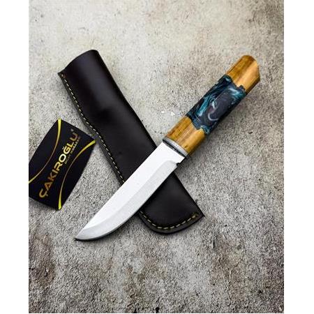 EL YAPIMI YERLİ ÜRETİM PUKKO MODEL 4116 PASLANMAZ ÇELİK EPOKSİ KABZELİ AV KAMP BIÇAĞI KOD:CKR647-06