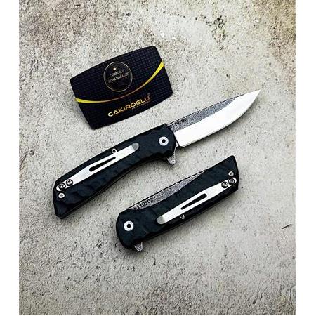 EL YAPIMI ÖZEL ÜRETİM K110 (D2) BÖHLER ÇELİK KLİPSLİ İÇTEN KİLİT MEKANİZMALI AV KAMP ÇAKISI CKR01
