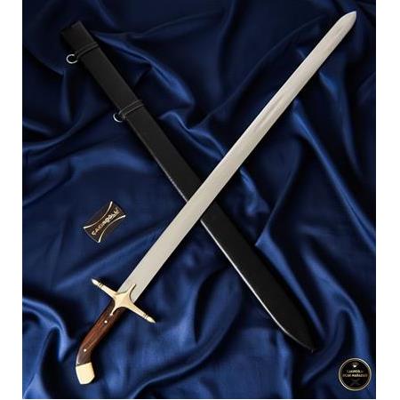 El Yapımı Yerli Özel Üretim Deri Kınlı Ve Ahşap Standlı Hz.Muhammed (S.A.V.) Peygamber Kılıcı