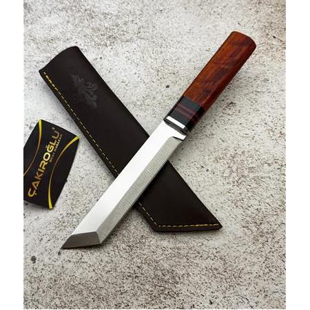 EL YAPIMI YERLİ ÖZEL ÜRETİM TANTO MODEL PASLANMAZ ÇELİK AVCI AV KAMP BIÇAĞI KOD:CKR153/04